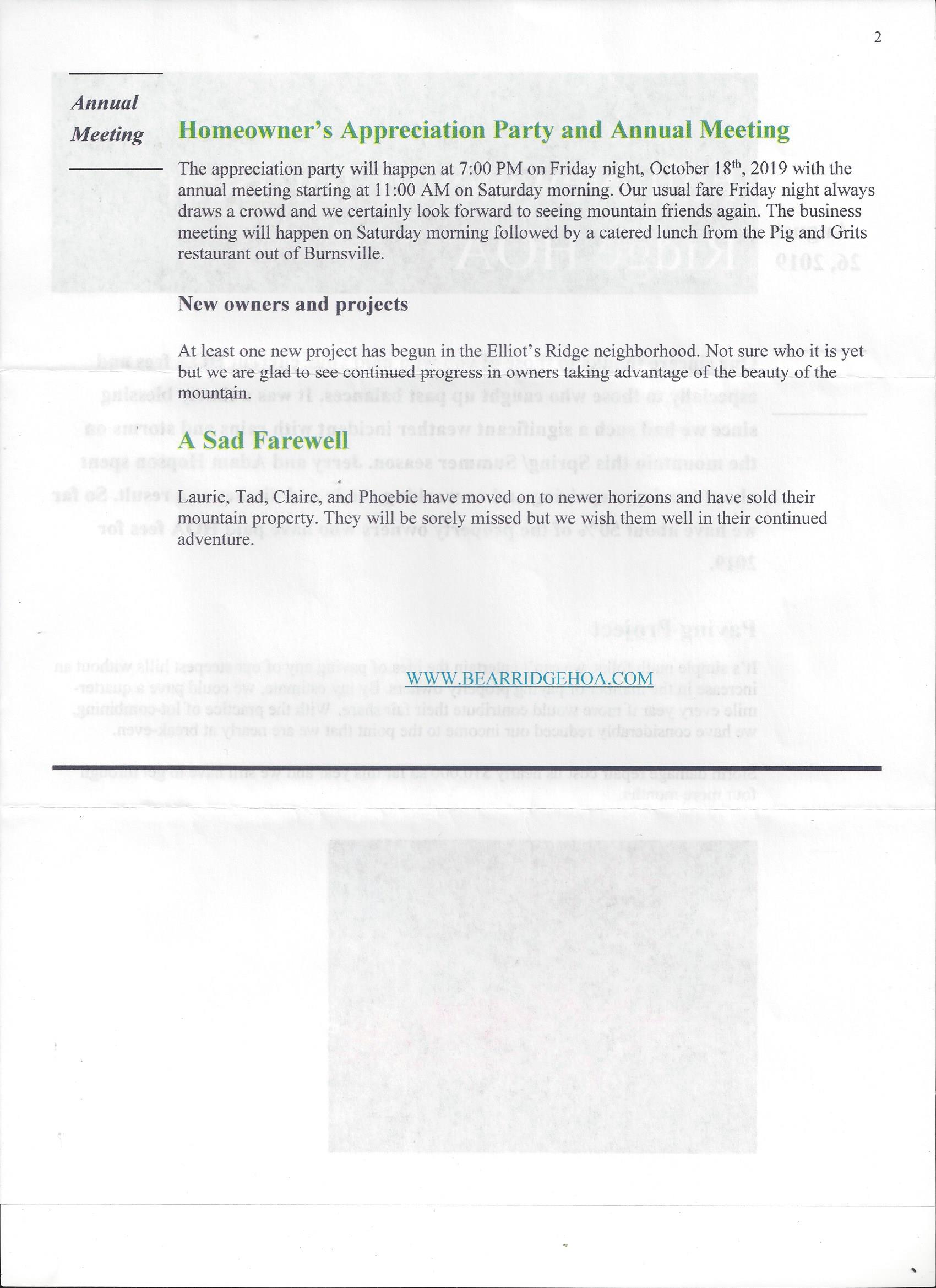 Bear Ridge HOA newsletter Aug2019 page 2