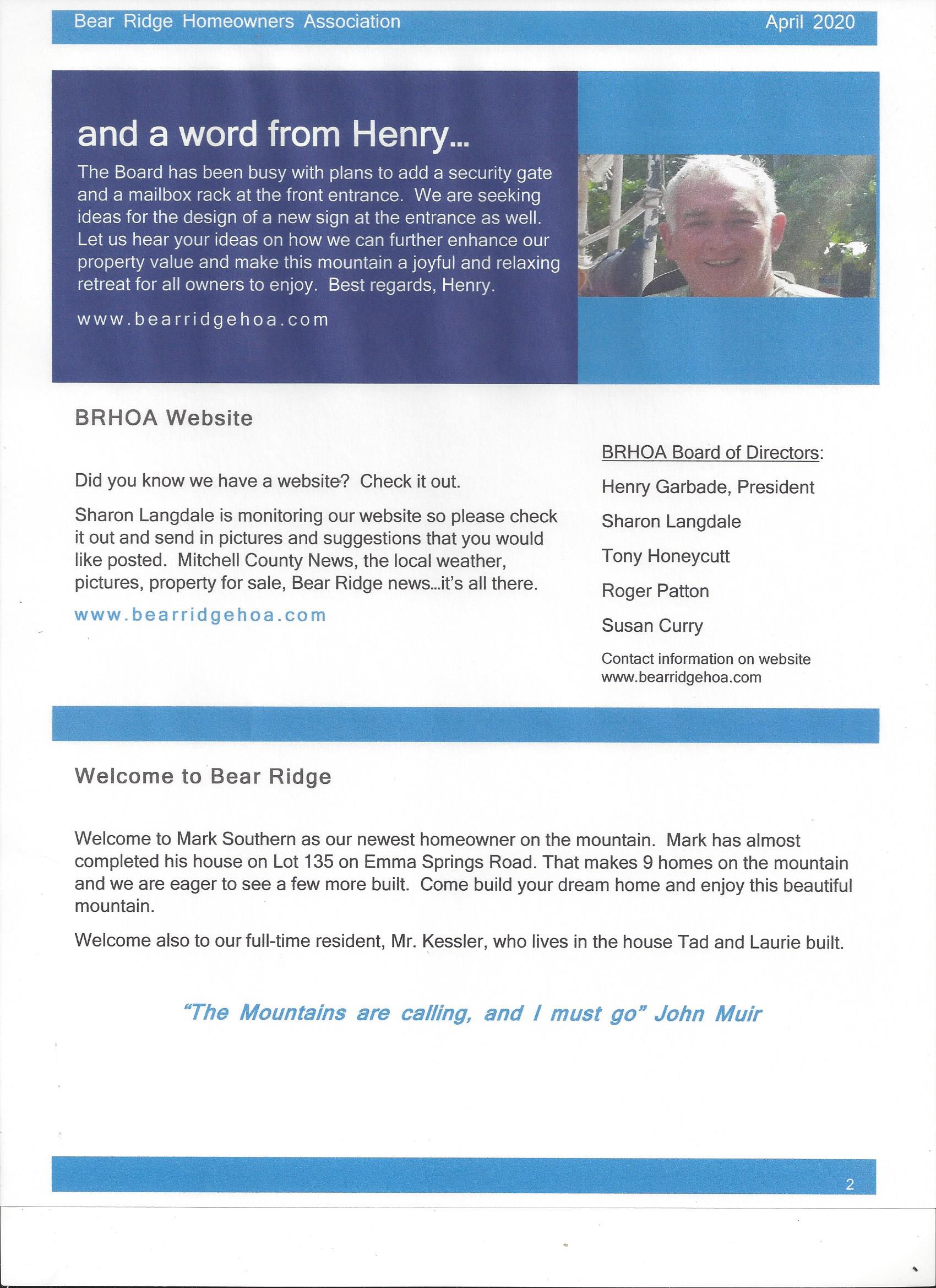 brhoa newsletter 2